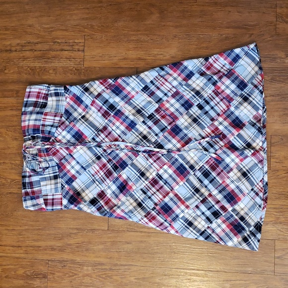 Plaid Madra Patches Strapless Dress - Picture 1 of 4